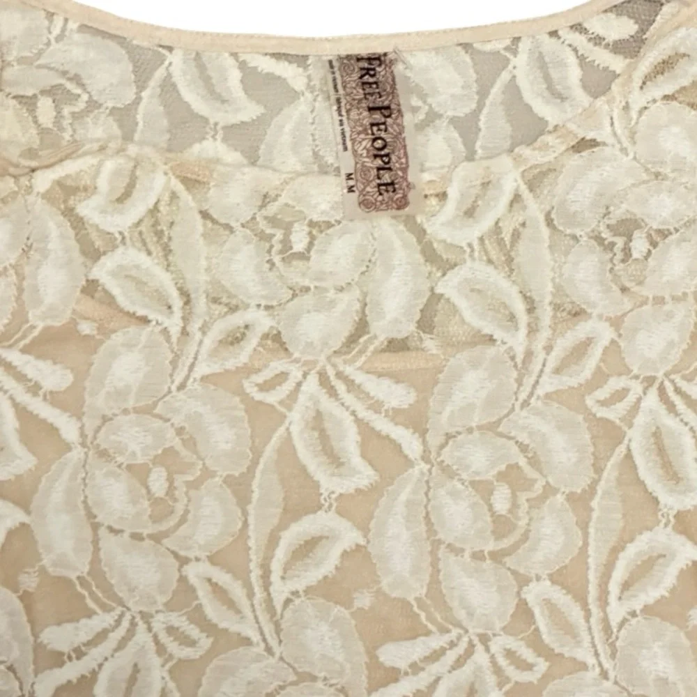 Free People Lace Swing Dress Women’s Medium Ivory Boho Romantic